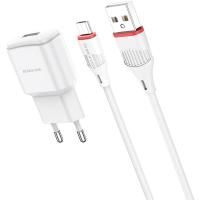 Мережевий зарядний пристрій BOROFONE BA48A Orion 1xUSB-A White w/Micro-USB cable (BA48AMW)